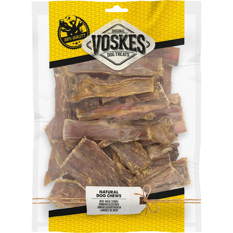 VOSKES BEEF MEAT STRIPS 0,1KG (12) / PASKI MIĘSA WOŁOWEGO