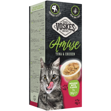 VOSKES MOUSSE WITH FLAKES TUNA & CHICKEN 7X30GR / MUS Z TUŃCZYKIEM I KAWAŁKAMI KURCZAKA