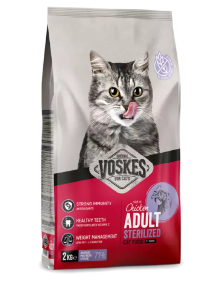 VOSKES ADULT STERILIZED CHICKEN 7KG / DOROSŁY KOT STERILIZOWANY Z KURCZAKIEM
