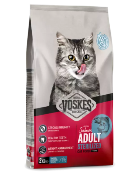 VOSKES ADULT STERILIZED SALMON 2KG (6) / DOROSŁY KOT STERYLIZOWANY Z ŁOSOSIEM