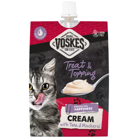 VOSKES CREAM WITH TUNA AND MACKERAL 90G (15) / KREM DLA KOTA Z TUŃCZYKIEM I MAKRELĄ