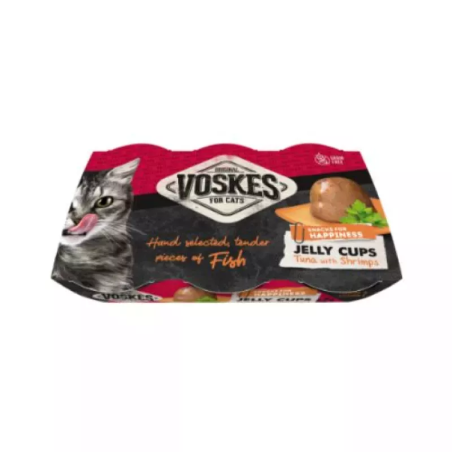 VOSKES JELLY CUPS TUNA  PRAWN 6X25G (12)/KUBKI GALARETKI Z TUŃCZYKIEM I KREWETKAMI