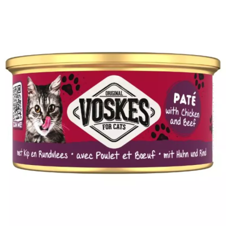 VOSKES PATÉ WETFOOD WITH CHICKEN AND BEEF 85G (24) / KOT PASZTET Z KURCZAKIEM I WOŁOWINĄ
