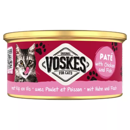 VOSKES PATÉ WETFOOD WITH CHICKEN AND FISH 85G (24) / KOT PASZTET Z KURCZAKIEM I RYBĄ