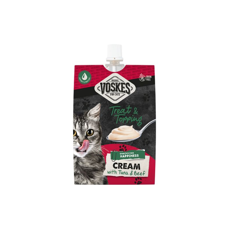 VOSKES CREAM WITH TUNA AND BEEF 90G (15)/ KREM DLA KOTA Z TUŃCZYKIEM I WOŁOWINĄ